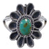 Southwest Turquoise Flower Sterling Silver Ring Size 6-3/4 VX37267